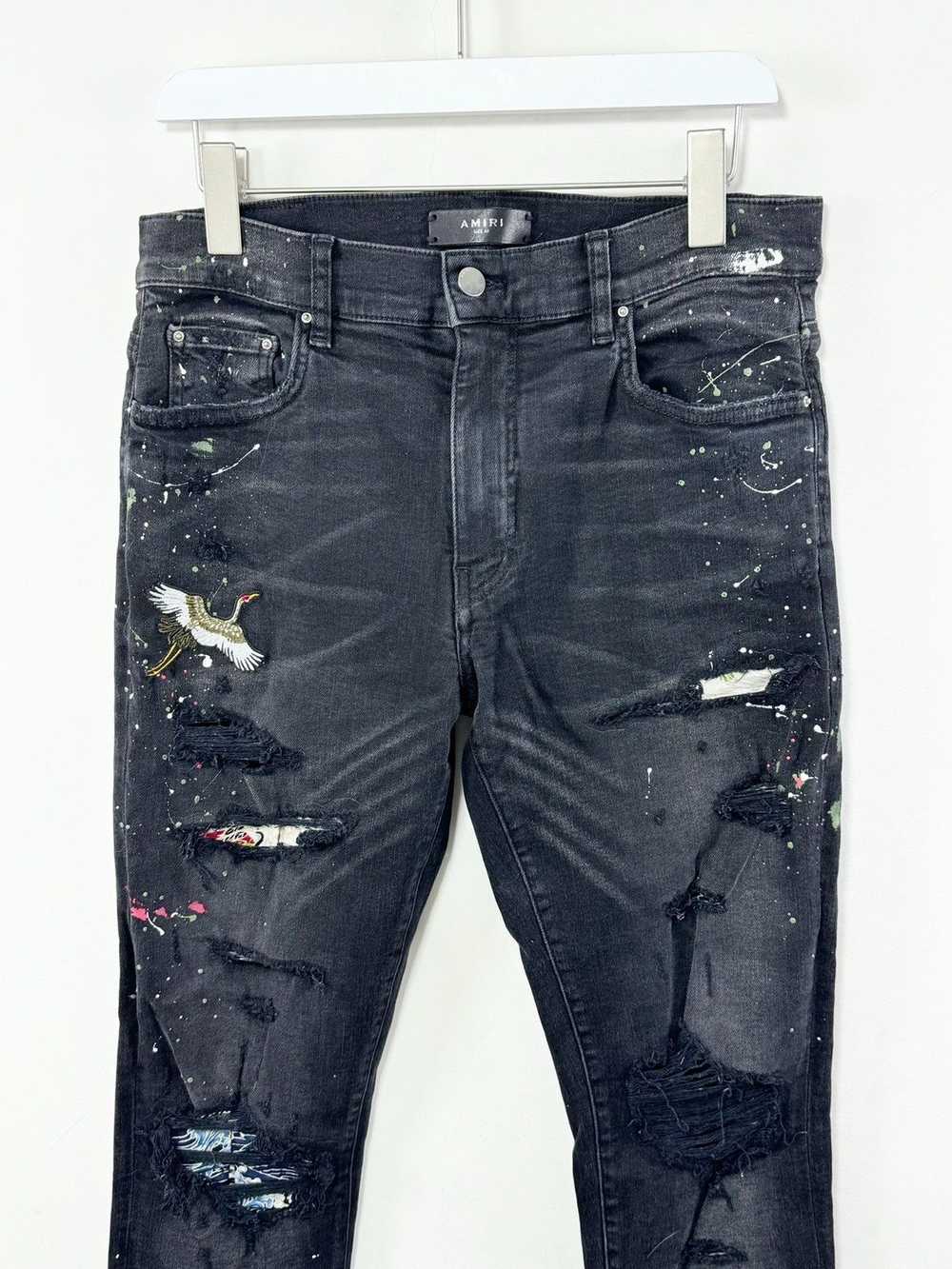 Amiri Aged Blackbird Art Patch Jeans - image 3