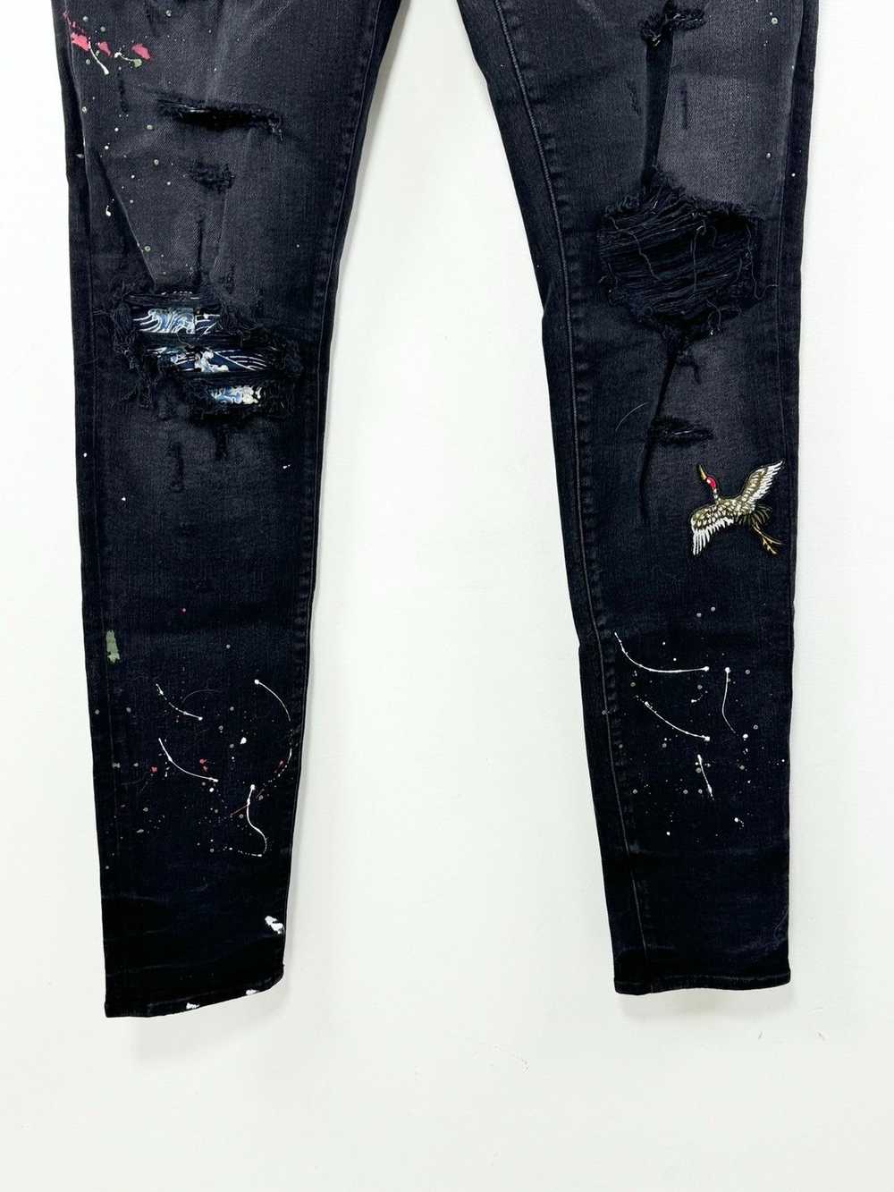 Amiri Aged Blackbird Art Patch Jeans - image 5