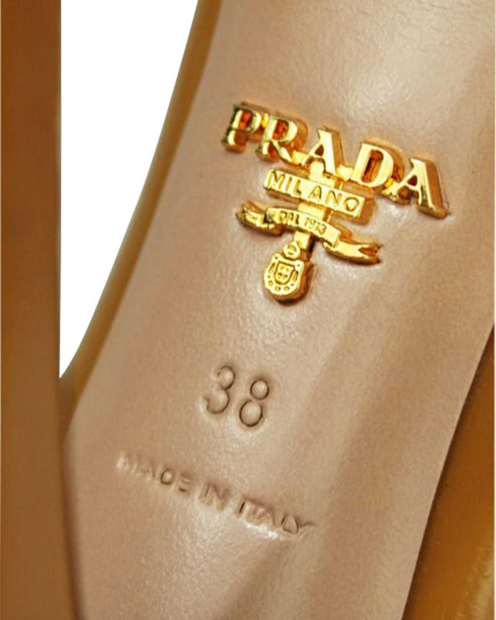 Prada Yellow Patent Leather Peep-Toe High Heel Pu… - image 7