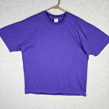 Hanes Vintage Hanes T Shirt Mens XXL Solid Purple… - image 1