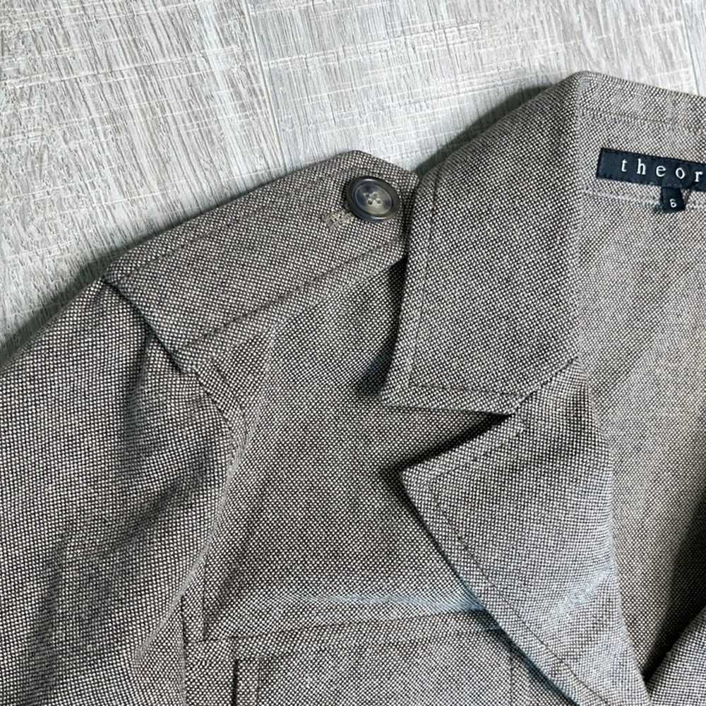 THEORY Tan Cotton Classic 3 Button Blazer Pockets… - image 7