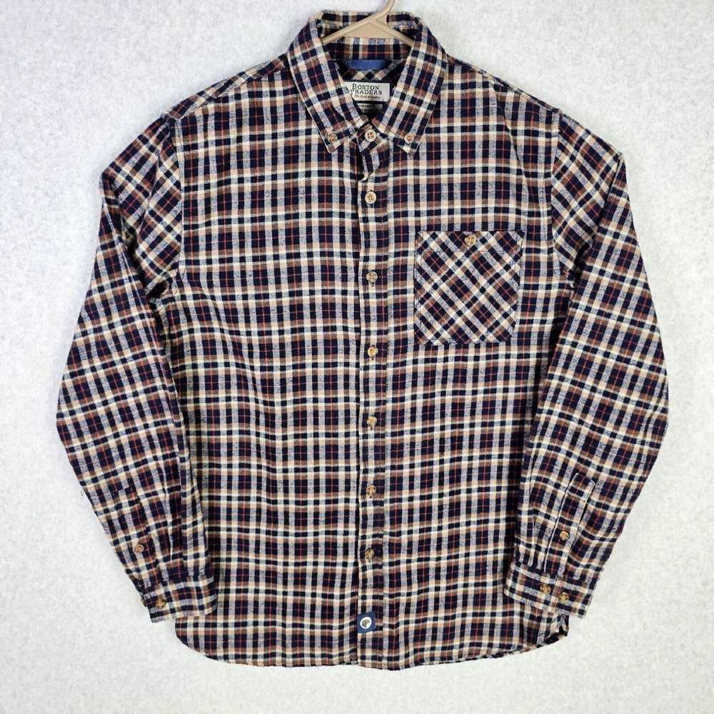 Vintage Boston Traders Plaid Flannel Shirt Mens S… - image 1
