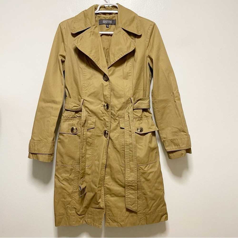 Kenneth Cole Reaction Camel Collared Trench Jacket - image 1