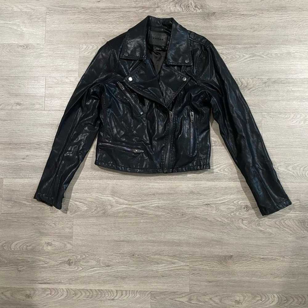 Blank NYC Black Faux Leather Moto Biker Jacket Me… - image 4