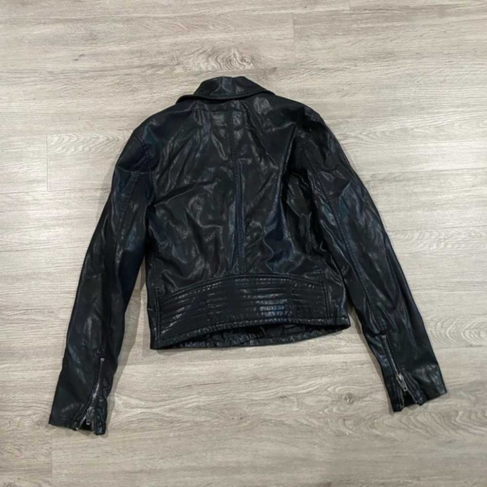 Blank NYC Black Faux Leather Moto Biker Jacket Me… - image 8