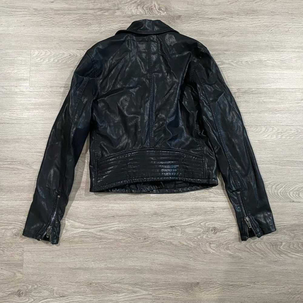 Blank NYC Black Faux Leather Moto Biker Jacket Me… - image 9