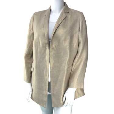 Chicos Womens Size 2 US 12 Gold Blazer Jacket Ope… - image 1