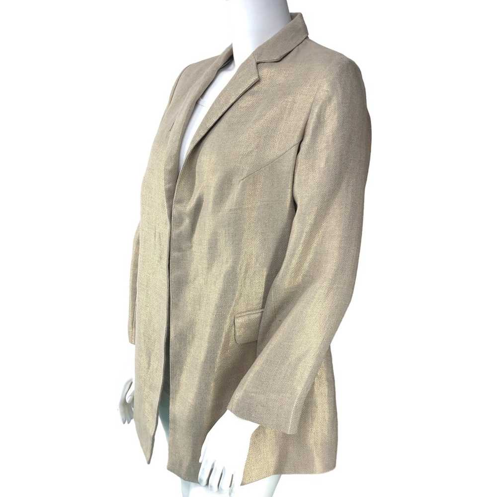 Chicos Womens Size 2 US 12 Gold Blazer Jacket Ope… - image 4