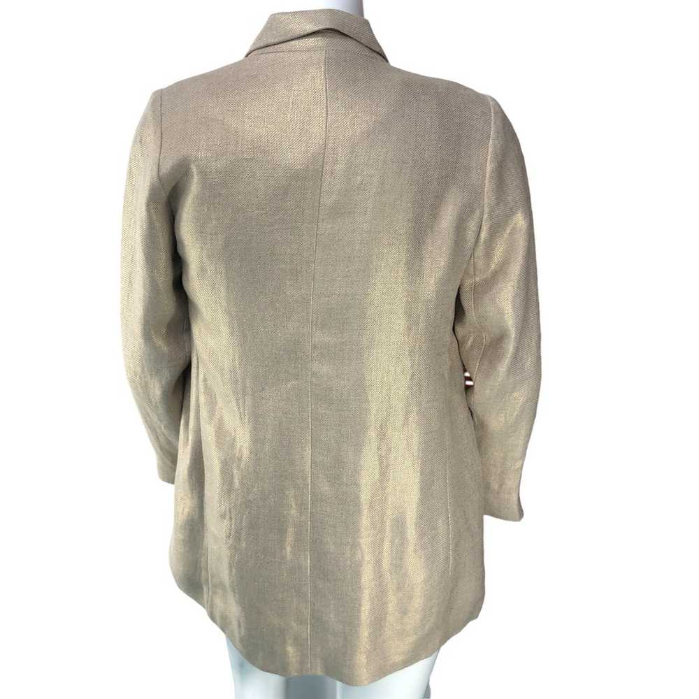 Chicos Womens Size 2 US 12 Gold Blazer Jacket Ope… - image 5