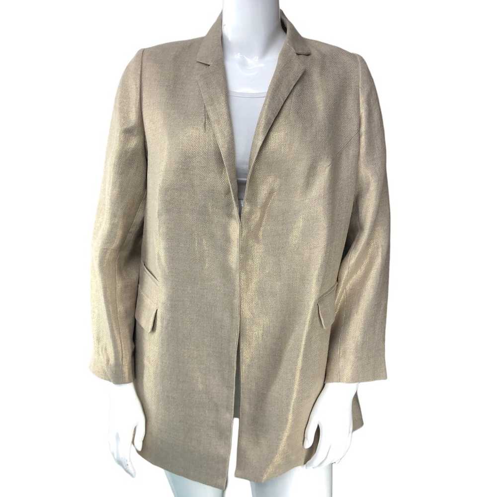 Chicos Womens Size 2 US 12 Gold Blazer Jacket Ope… - image 6