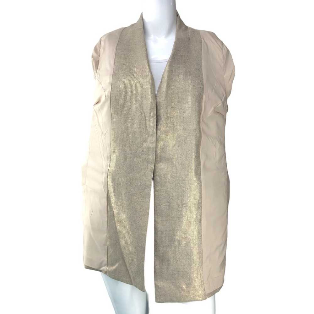 Chicos Womens Size 2 US 12 Gold Blazer Jacket Ope… - image 7