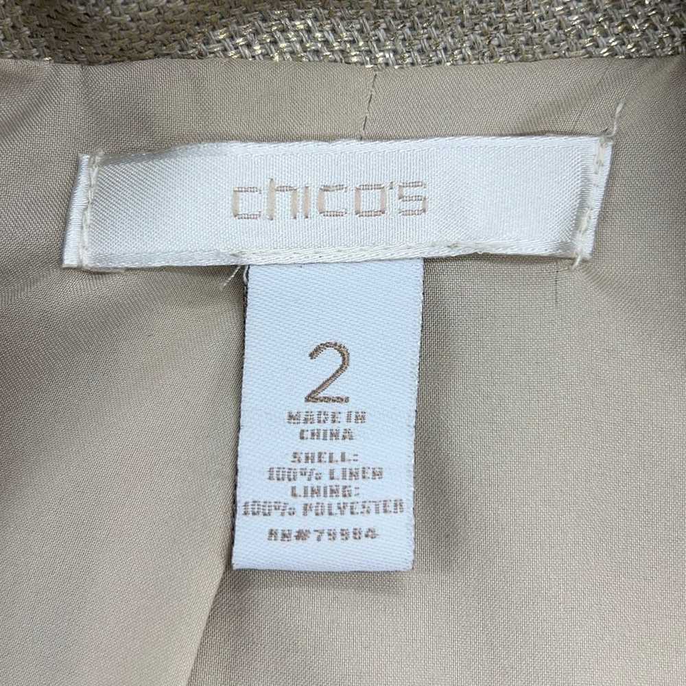 Chicos Womens Size 2 US 12 Gold Blazer Jacket Ope… - image 9