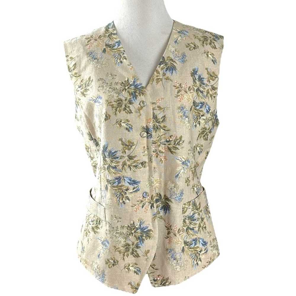 Vintage 80s 90s Laura Ashley Floral Vest Waist Co… - image 2