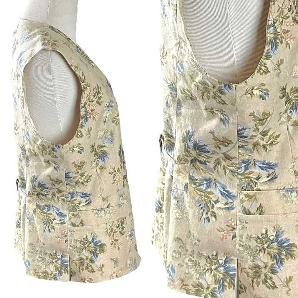 Vintage 80s 90s Laura Ashley Floral Vest Waist Co… - image 5