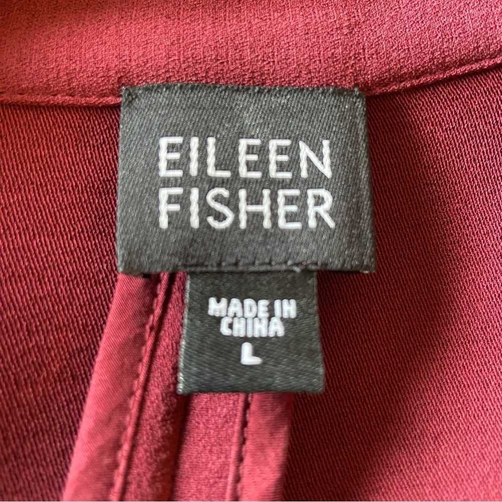Eileen Fisher L maroon silk mandarin collar dress… - image 6