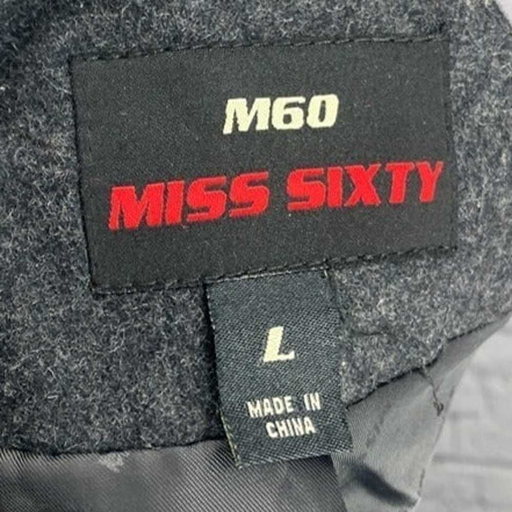 Vintage Y2K Miss Sixty M60 Large L Gray Wool Blen… - image 3