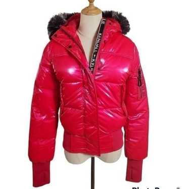 Kendall & Kylie Glossy Pink Puffer Jacket