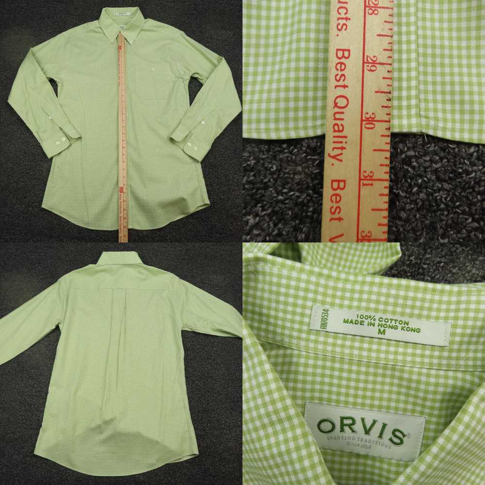 Orvis Orvis Shirt Adult Medium Green & White Plai… - image 4