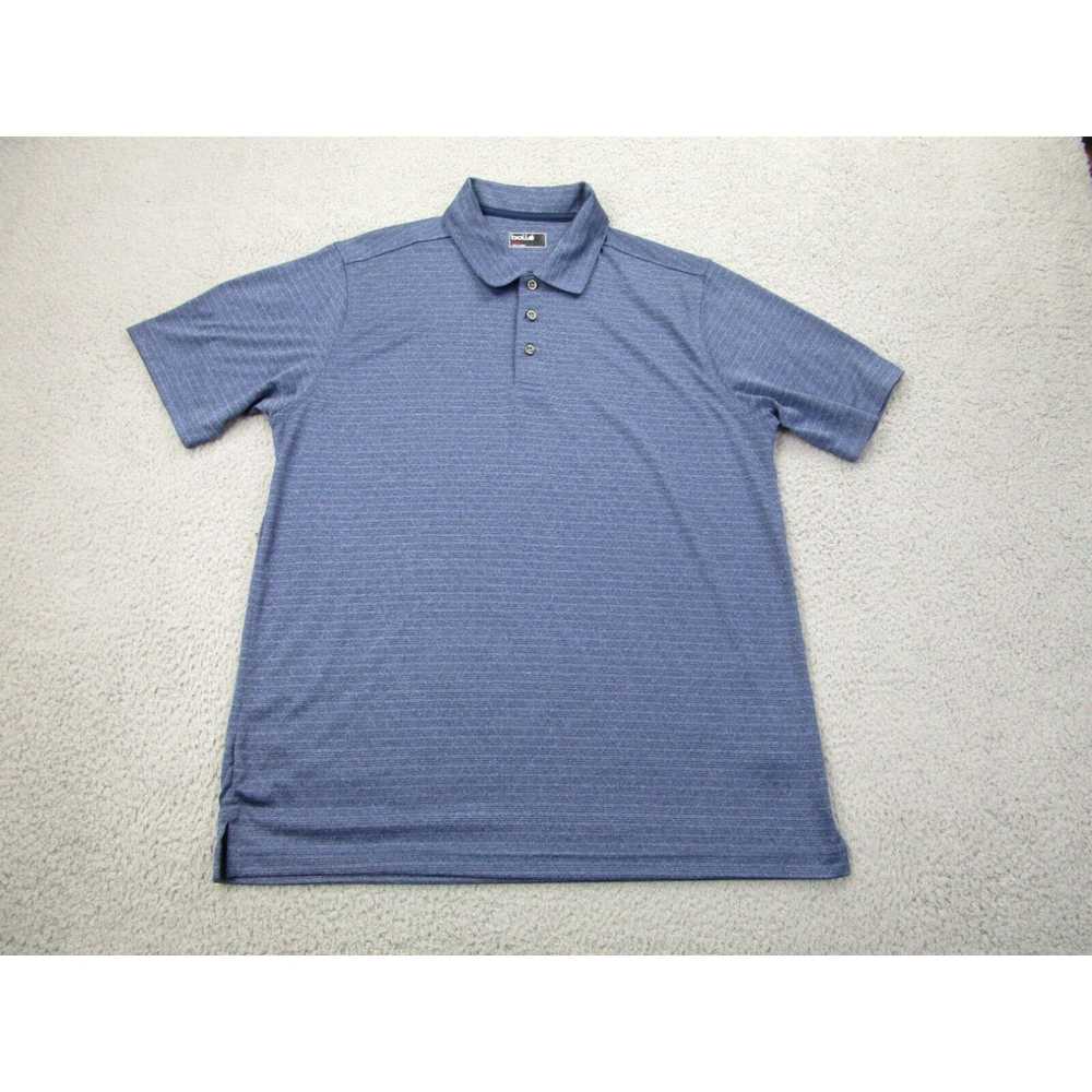 Vintage Bolle Shirt Mens L Blue Striped Golf Polo… - image 1