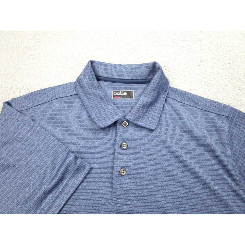 Vintage Bolle Shirt Mens L Blue Striped Golf Polo… - image 3