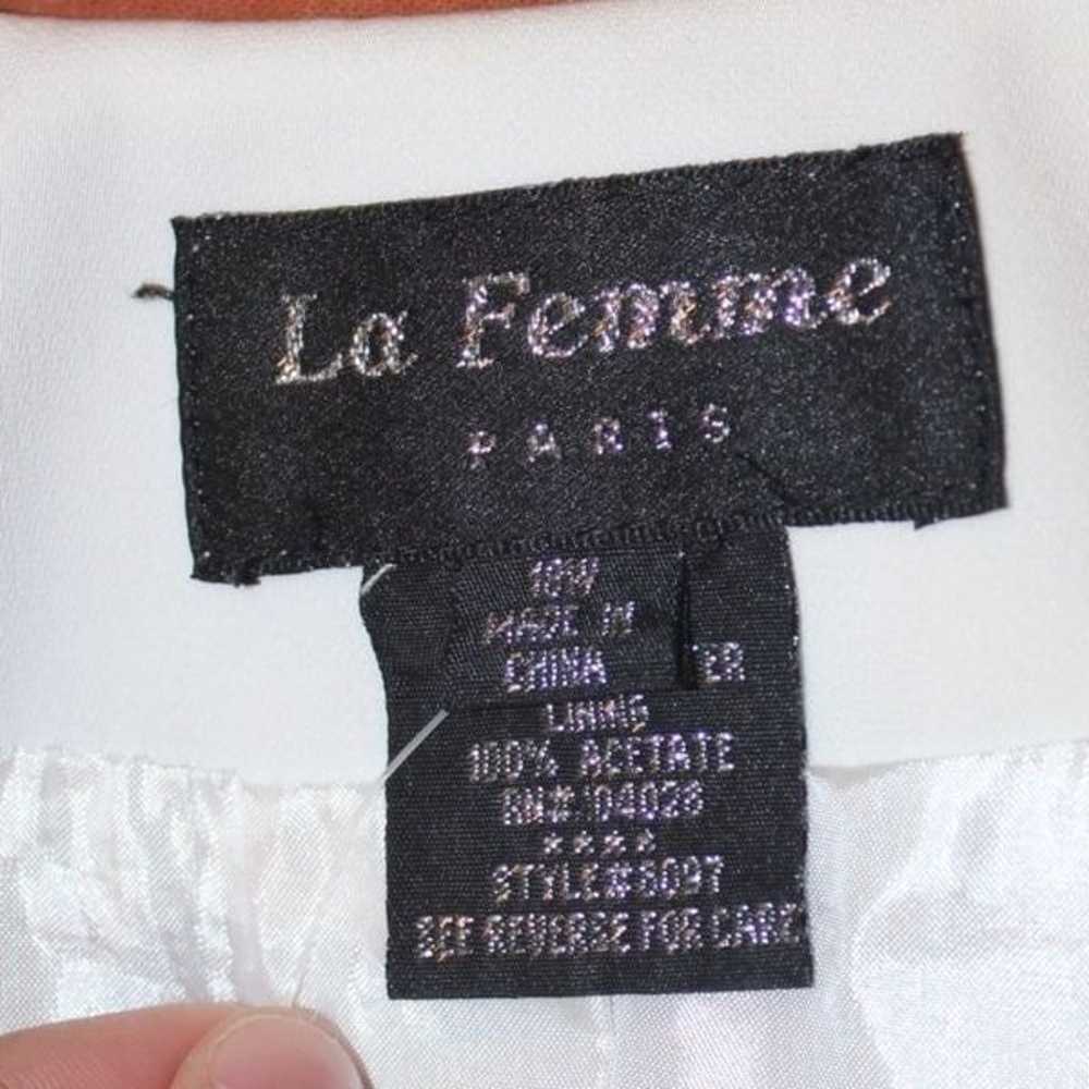 La Femme Paris White Embroidered Long Coat Women … - image 7