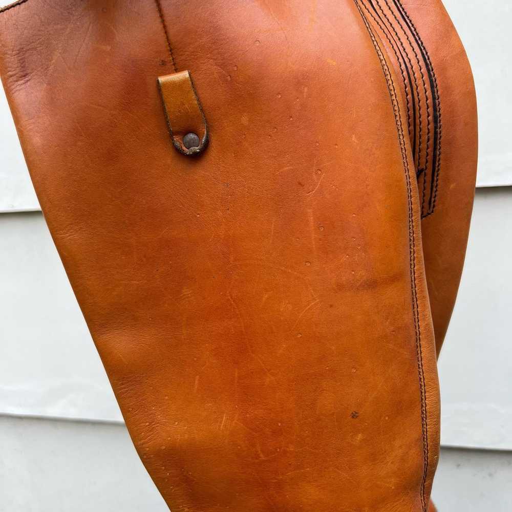 Vintage 70s Leather Stacked Heel Harness Penny La… - image 12