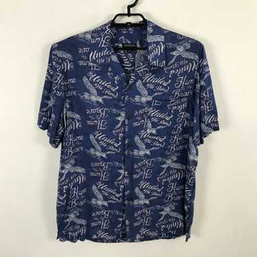 George George Hawaiian Shirt Size L Blue United W… - image 1