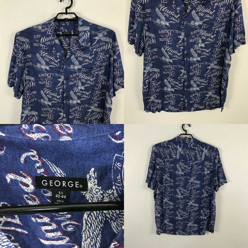 George George Hawaiian Shirt Size L Blue United W… - image 4