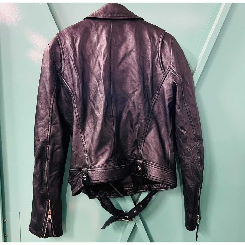 Zara TRF Outerwear Genuine Leather Jacket Black W… - image 2
