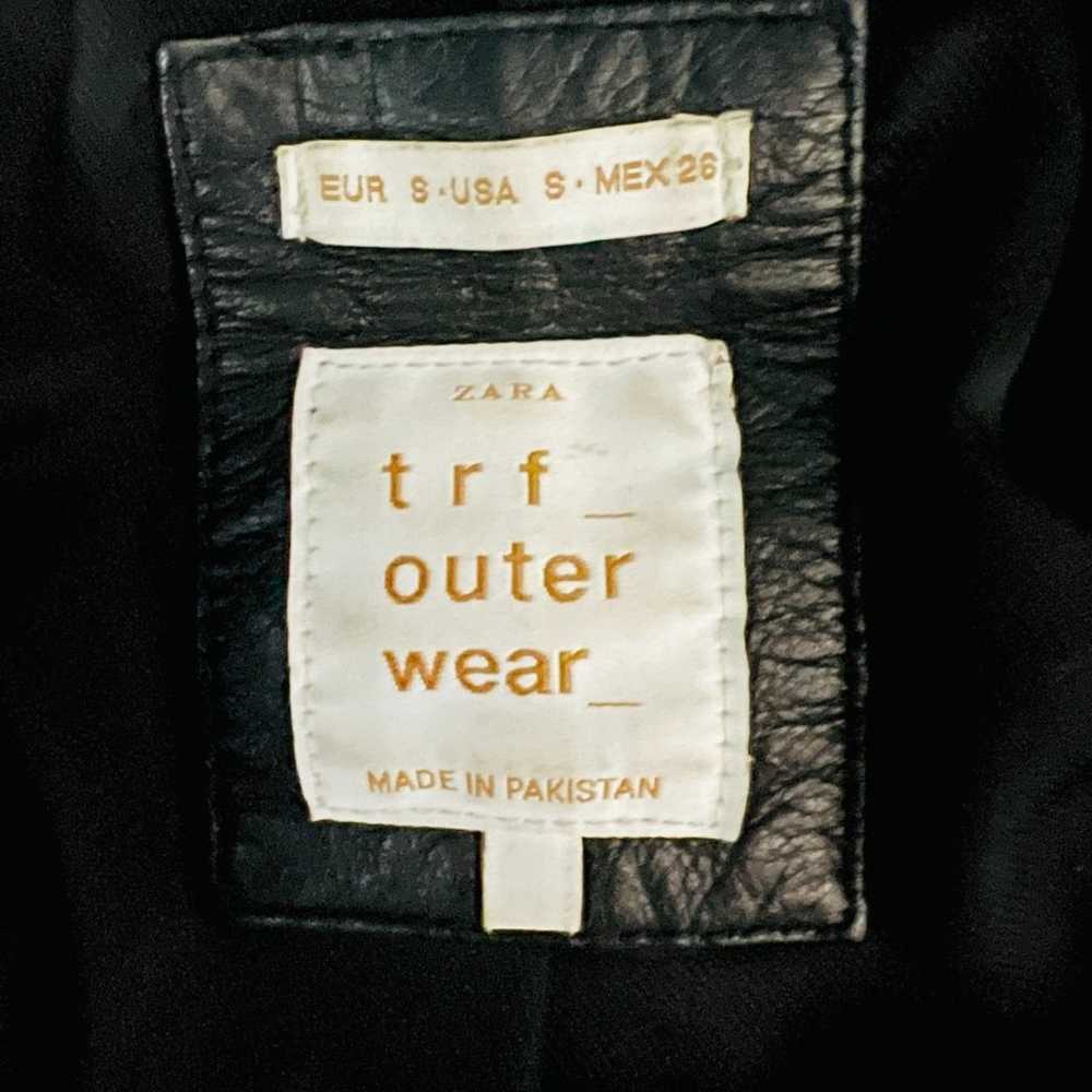 Zara TRF Outerwear Genuine Leather Jacket Black W… - image 3