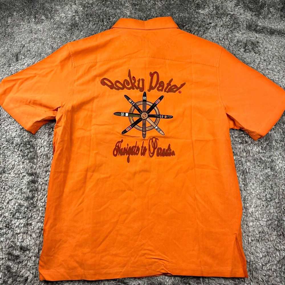 Vintage Rocky Patel Shirt Men Large Orange Silk G… - image 2