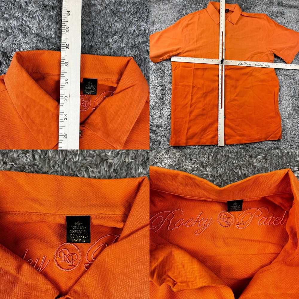 Vintage Rocky Patel Shirt Men Large Orange Silk G… - image 4