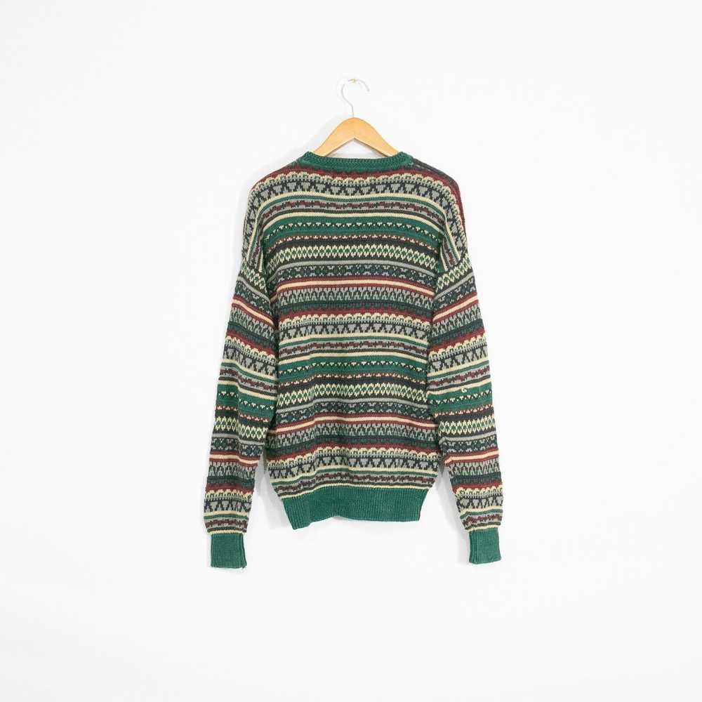 Vintage Vintage Fair Isle Cotton Knit Sweater Lar… - image 4