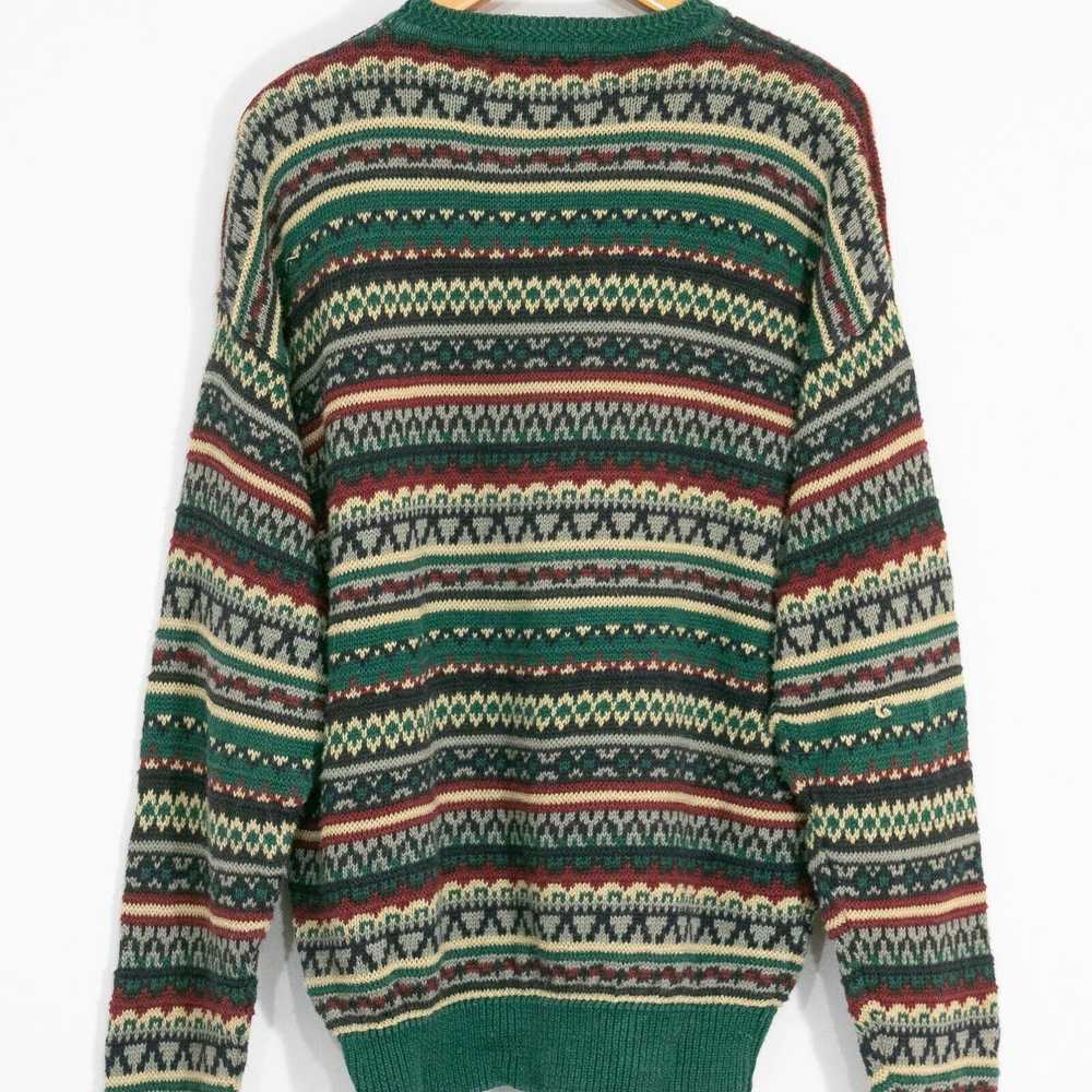 Vintage Vintage Fair Isle Cotton Knit Sweater Lar… - image 5