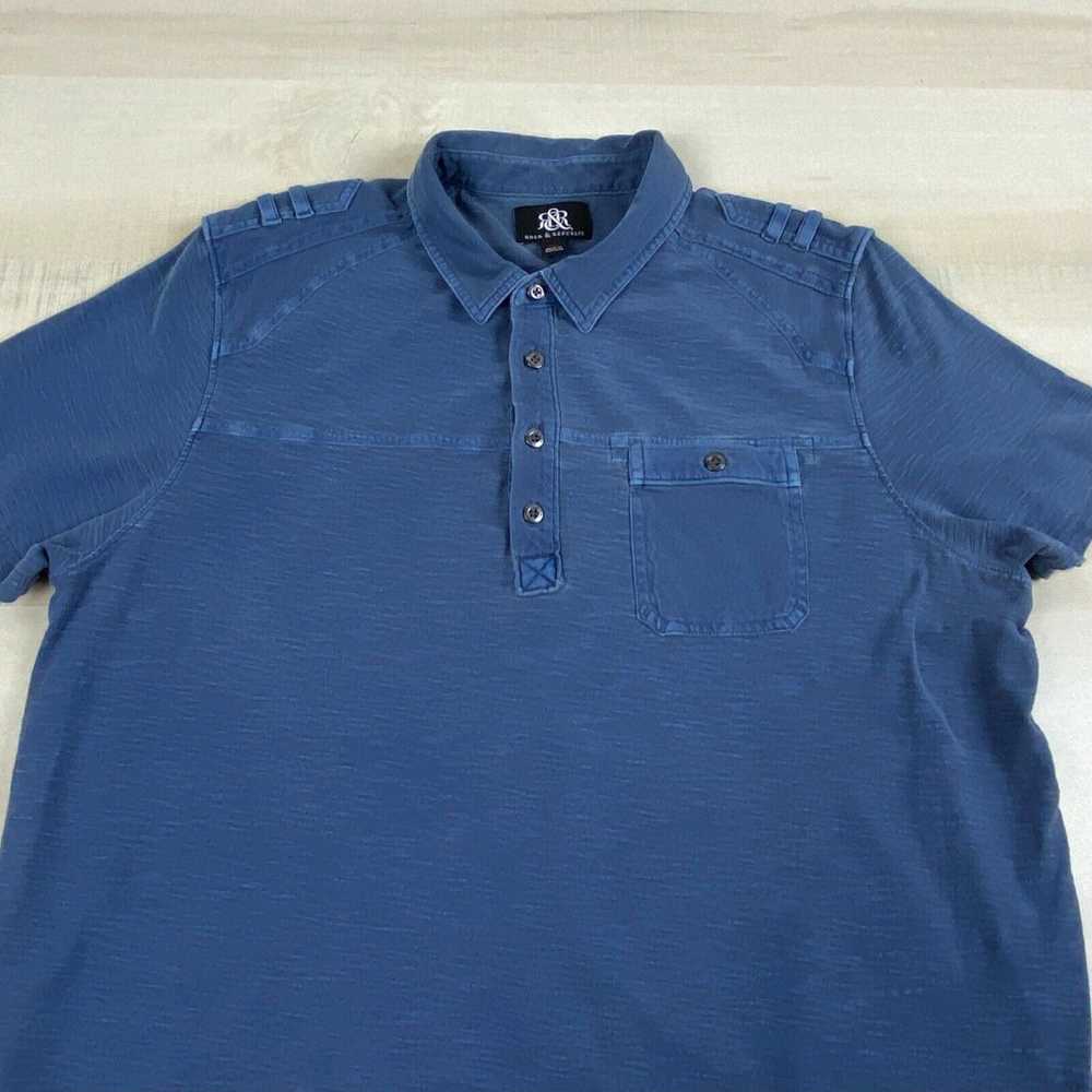 Vintage Rock & Republic Mens Polo Shirt XL Blue C… - image 2