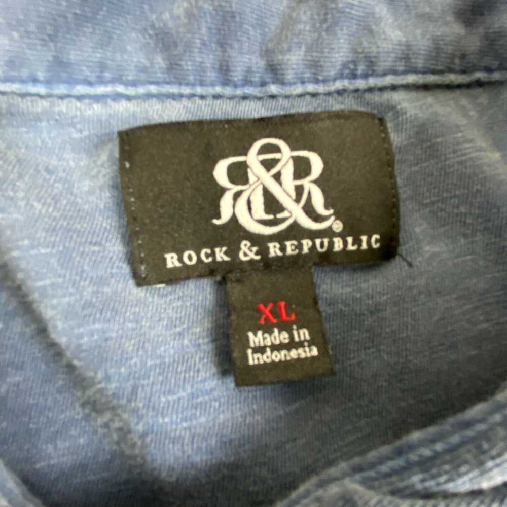 Vintage Rock & Republic Mens Polo Shirt XL Blue C… - image 3