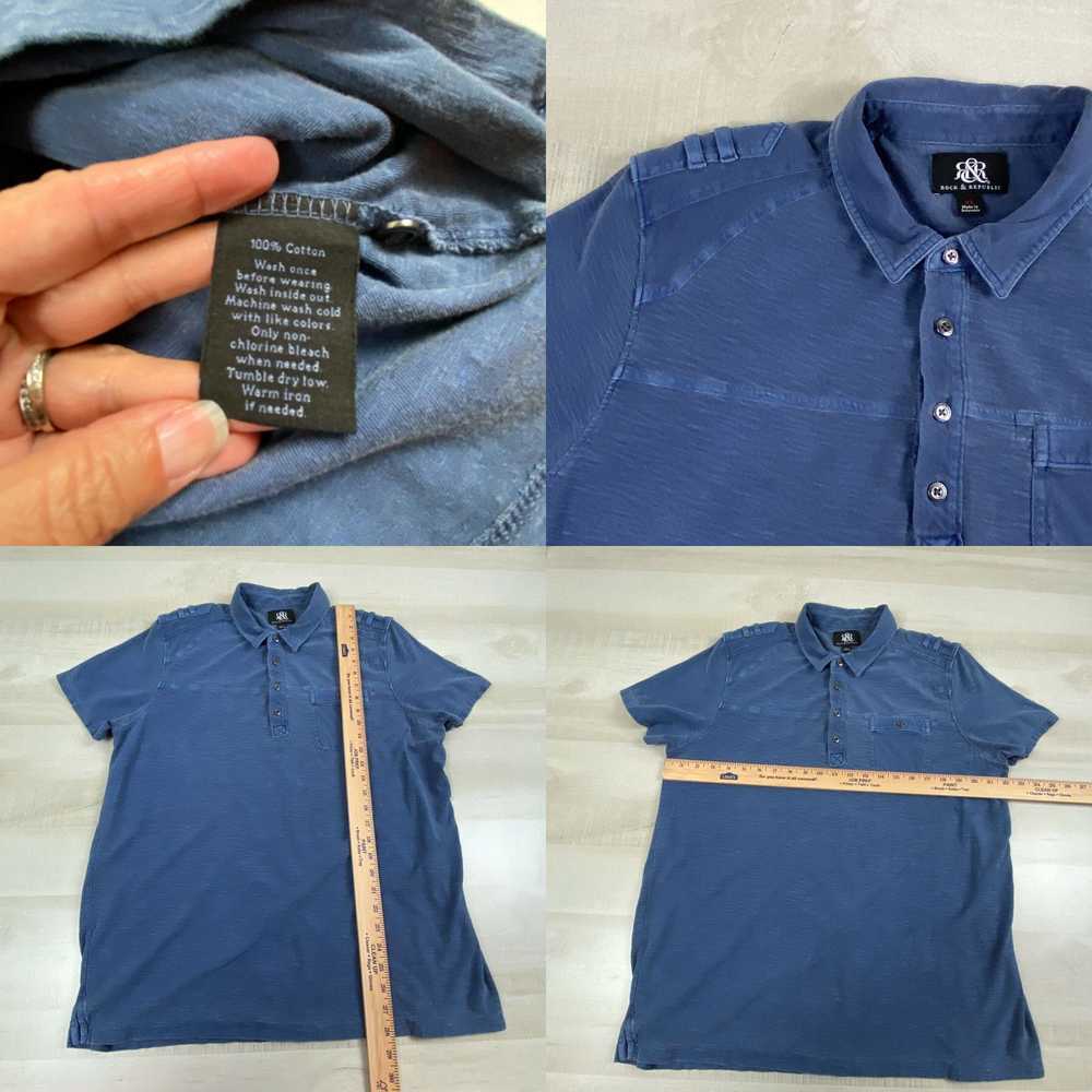 Vintage Rock & Republic Mens Polo Shirt XL Blue C… - image 4
