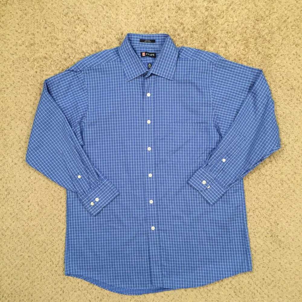 Chaps Chaps Shirt Mens Large Blue Check Long Slee… - image 1