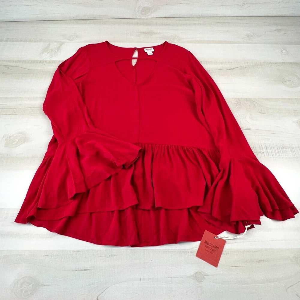 Mossimo Mossimo Womens Top Medium Red Flowy Loose… - image 1