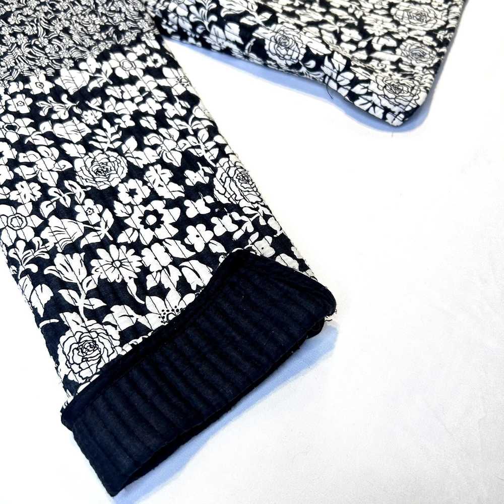 Anthropologie Floral Quilted Black and White Jack… - image 4