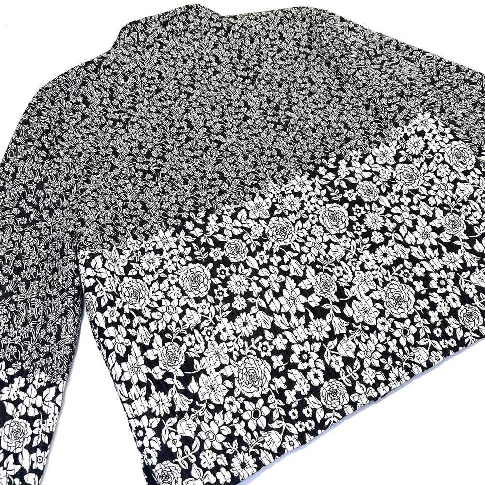 Anthropologie Floral Quilted Black and White Jack… - image 5