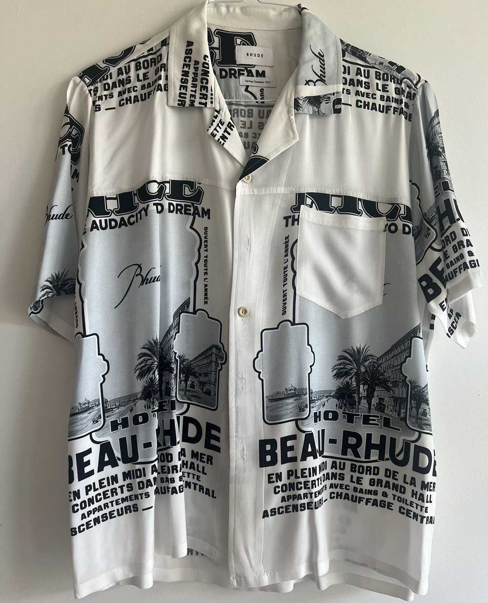 Rhude Rhude Collard Shirt Black & White - image 1