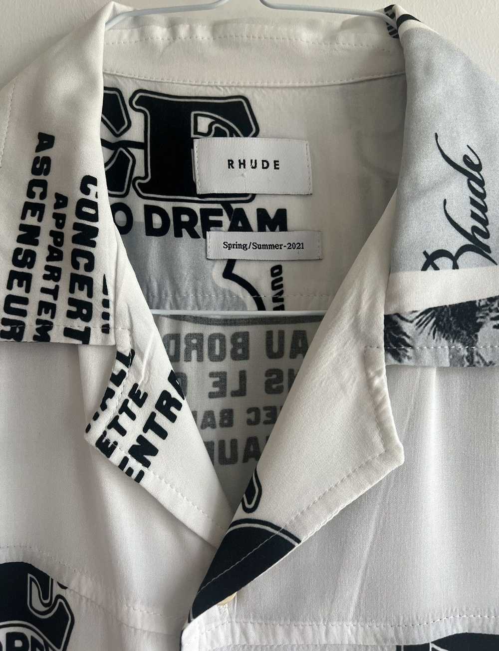 Rhude Rhude Collard Shirt Black & White - image 4