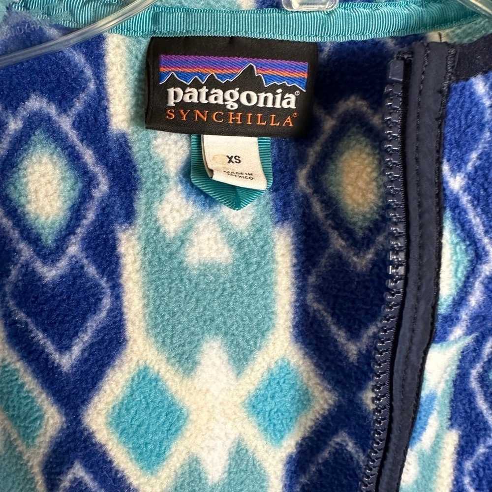 Patagonia Synchilla Patterned Snap-T Hooded Jacke… - image 4