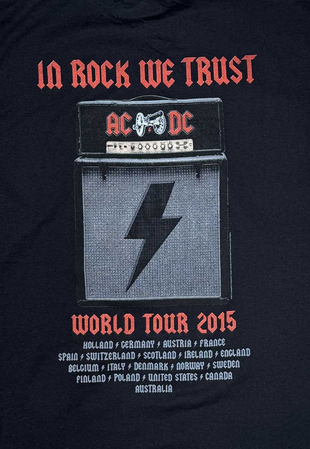 Ac/Dc × Fruit Of The Loom ACDC Rock band Tour T-s… - image 4