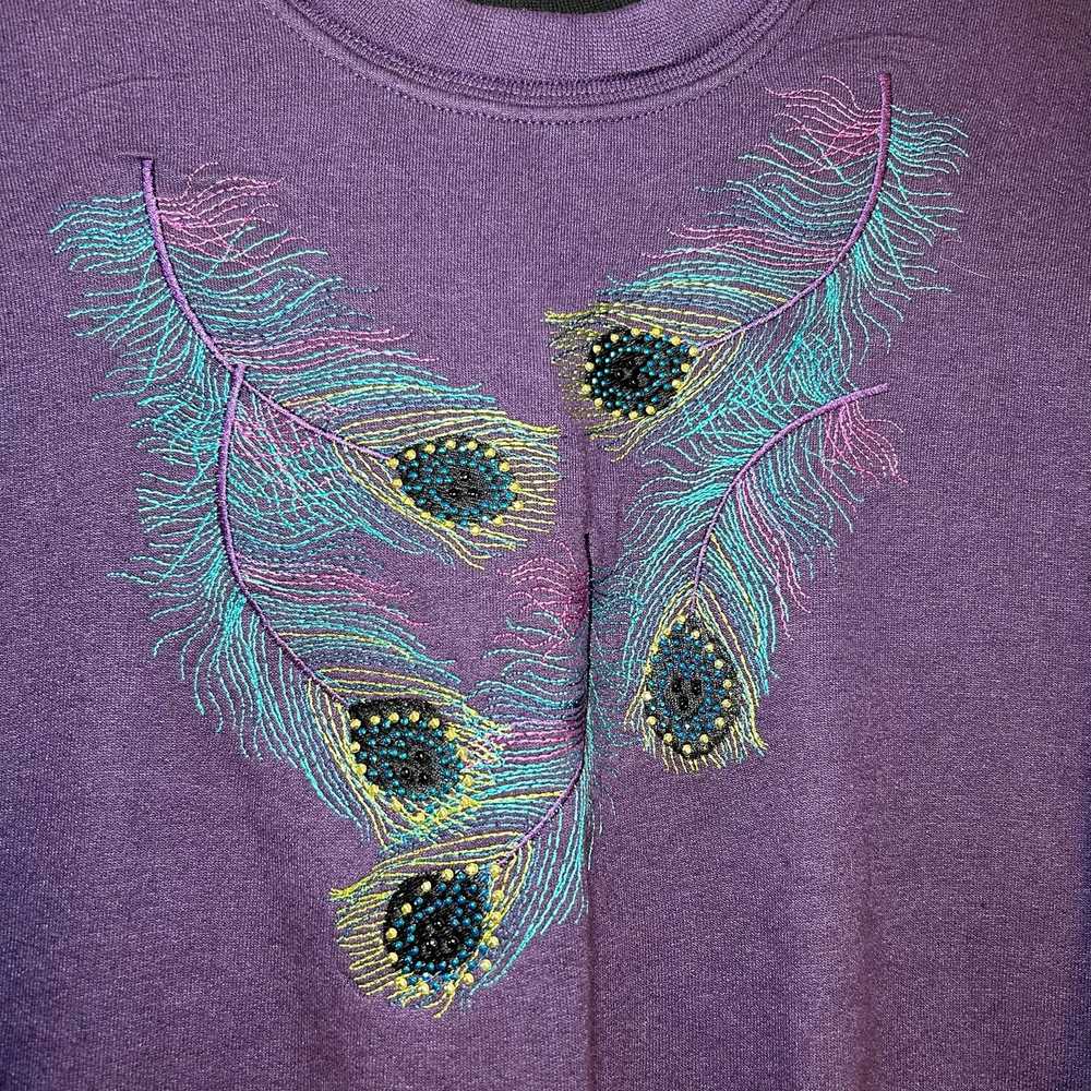 Vintage Vintage Crewneck Peacock Sweatshirt Sweat… - image 2