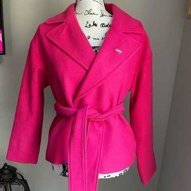 EXPRESS Pink Short Coat Belted Wool Blend S