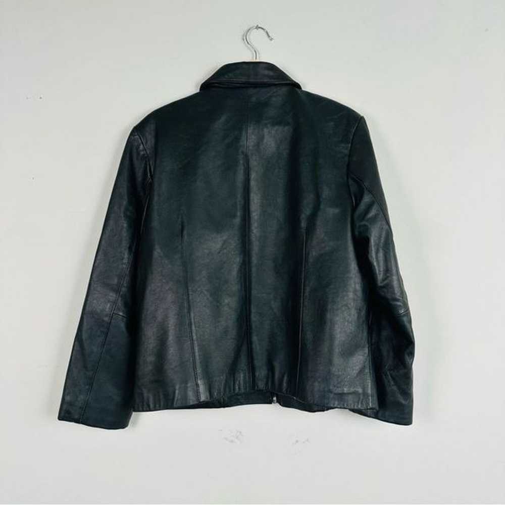 Vintage 90s Y2K Charles Klein Black Leather Jacke… - image 2