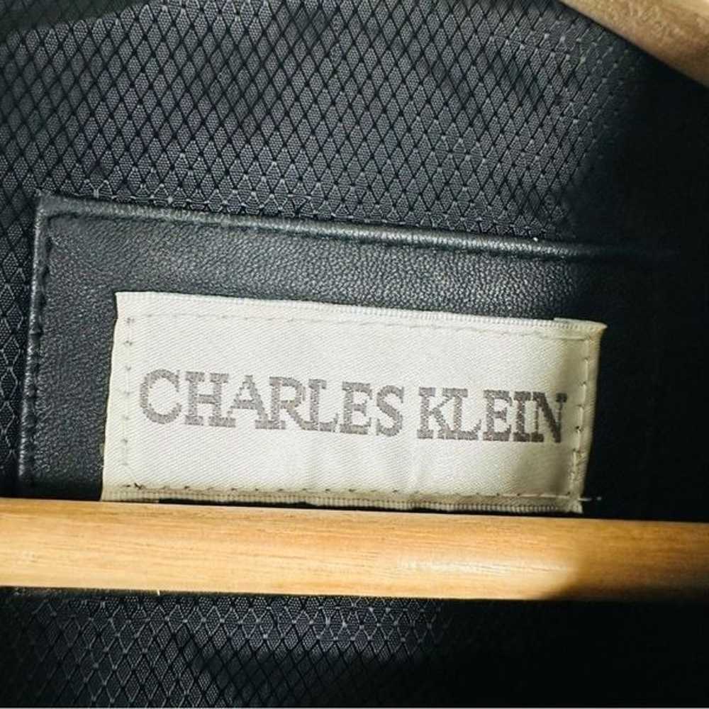 Vintage 90s Y2K Charles Klein Black Leather Jacke… - image 3