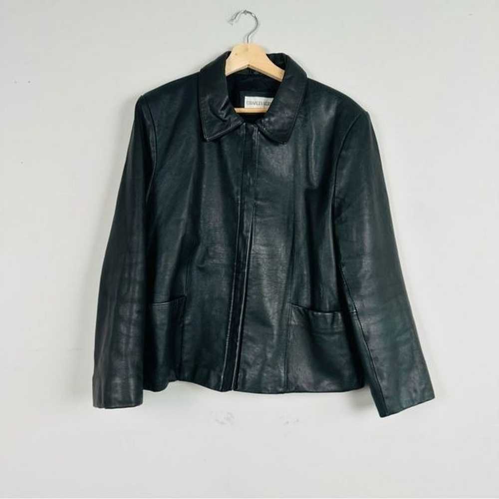 Vintage 90s Y2K Charles Klein Black Leather Jacke… - image 5